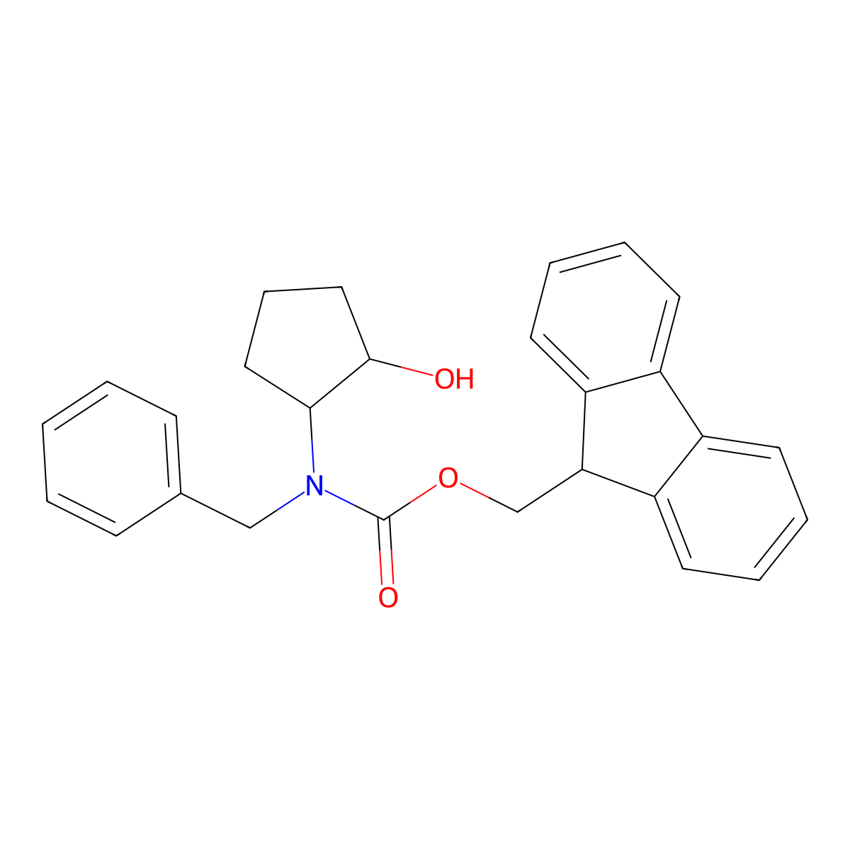 (9H-fluoren-9-yl)methyl N-benzyl-N-(2-hydroxycyclopentyl)carbamate molecular structure, CAS 2763955-05-9