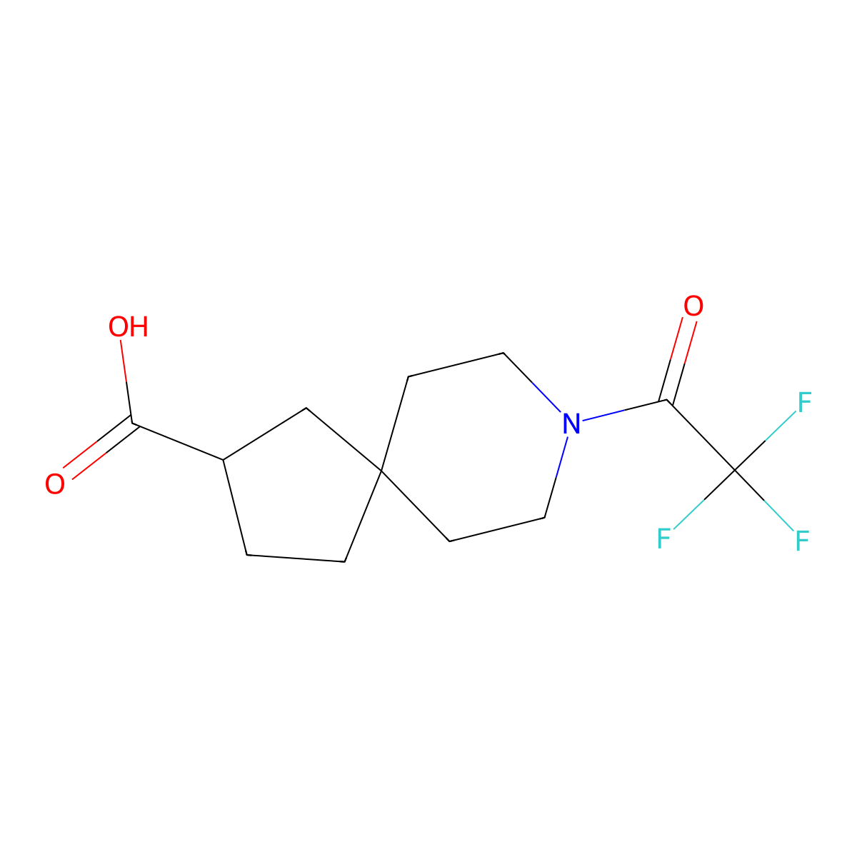8-(2,2,2-Trifluoroacetyl)-8-azaspiro[4.5]decane-2-carboxylic acid molecular structure, CAS 2763955-17-3