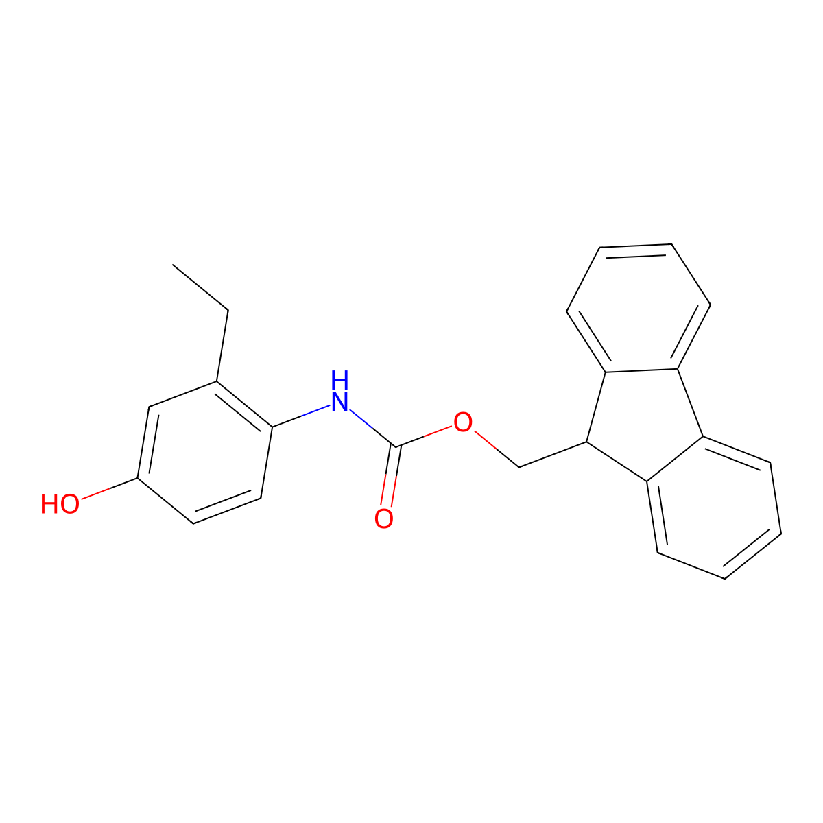 (9H-fluoren-9-yl)methyl N-(2-ethyl-4-hydroxyphenyl)carbamate molecular structure, CAS 2763955-31-1