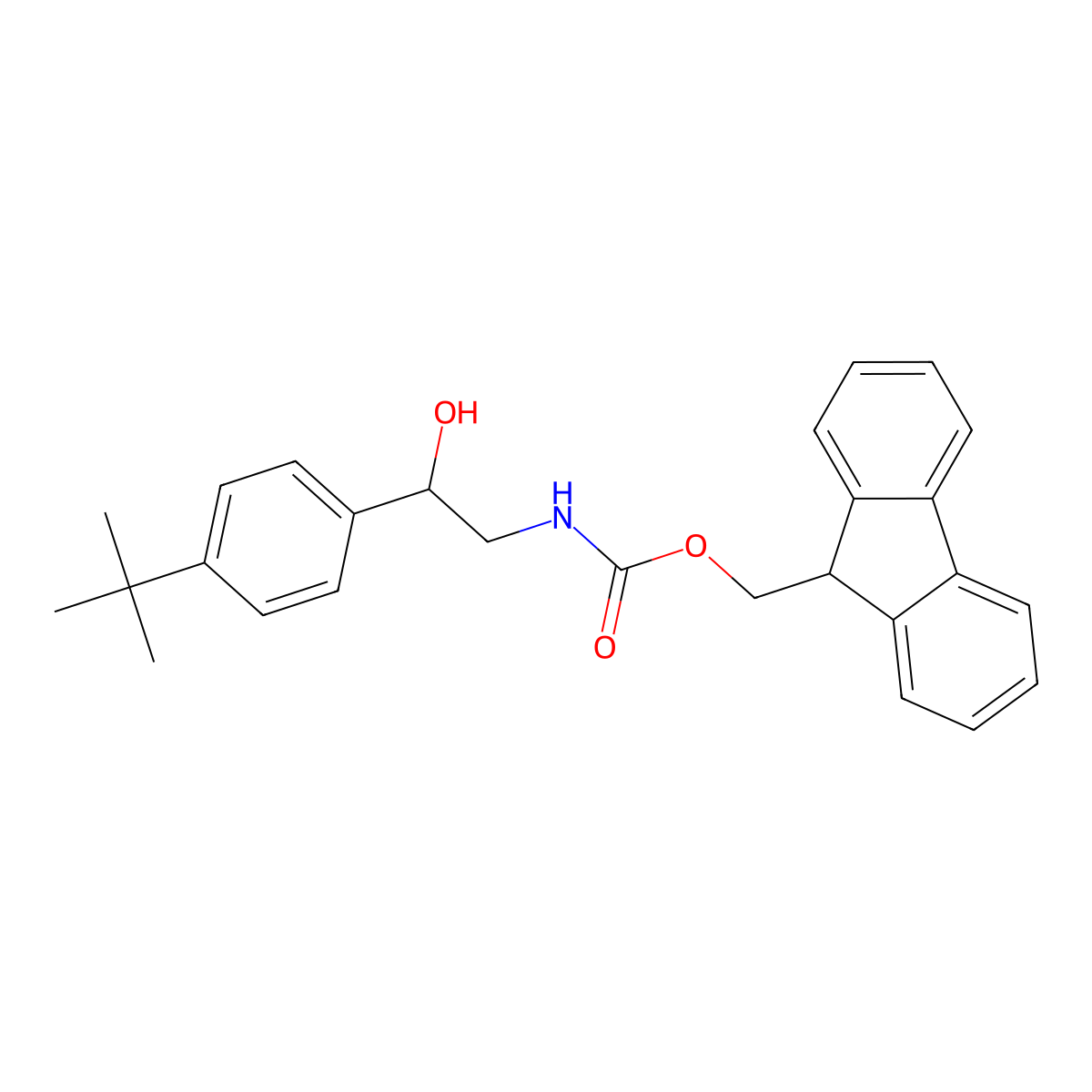 (9H-fluoren-9-yl)methyl N-[2-(4-tert-butylphenyl)-2-hydroxyethyl]carbamate molecular structure, CAS 2763955-59-3