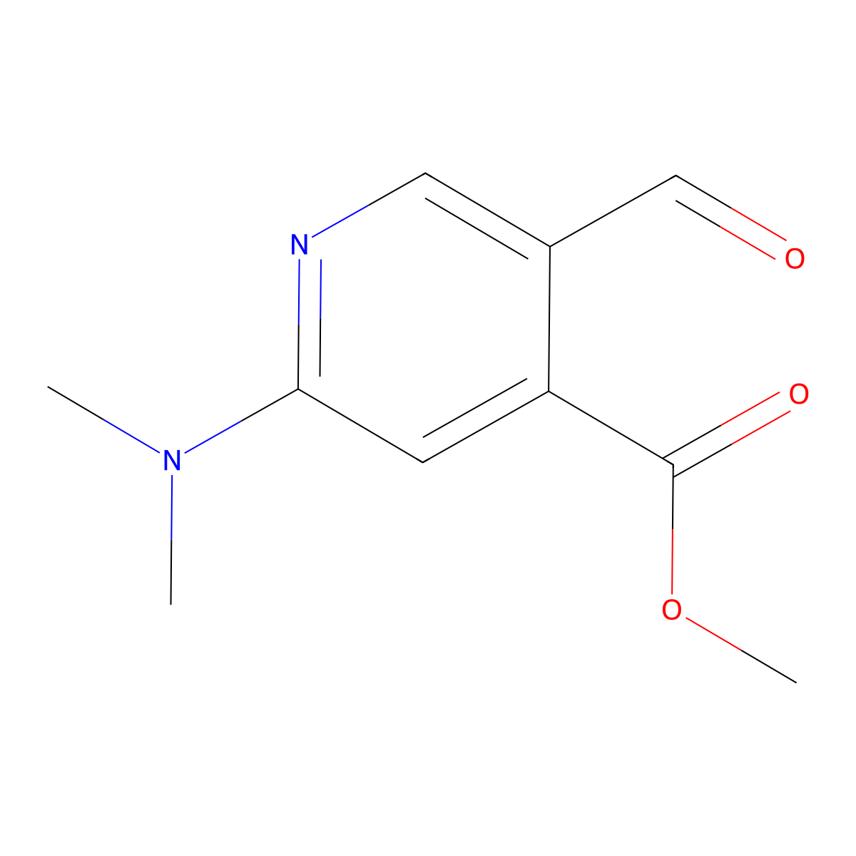 Methyl 2-(dimethylamino)-5-formylpyridine-4-carboxylate molecular structure, CAS 2763955-60-6