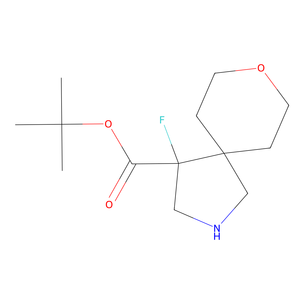 Tert-butyl 4-fluoro-8-oxa-2-azaspiro[4.5]decane-4-carboxylate molecular structure, CAS 2763955-66-2