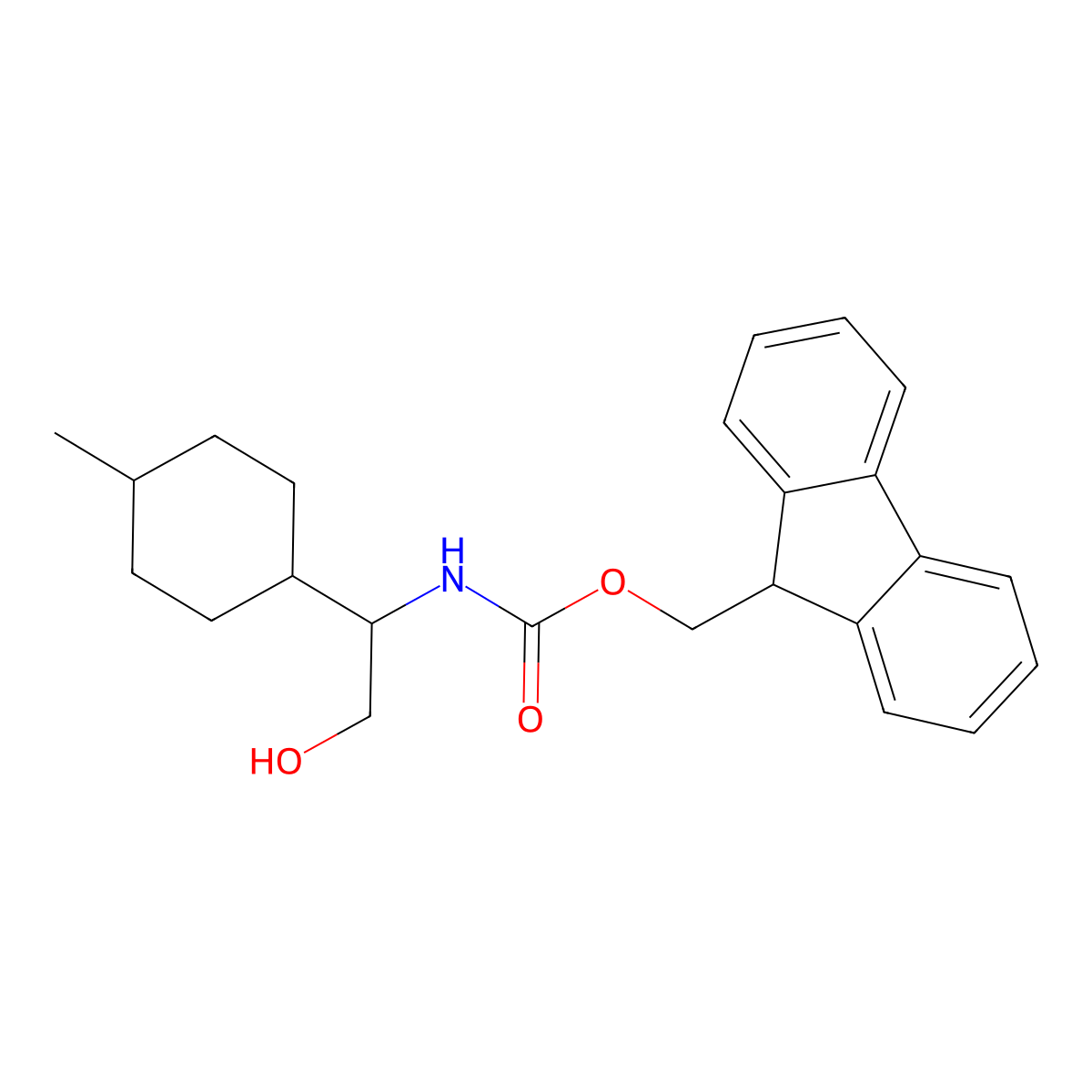 (9H-fluoren-9-yl)methyl N-[2-hydroxy-1-(4-methylcyclohexyl)ethyl]carbamate molecular structure, CAS 2763955-71-9