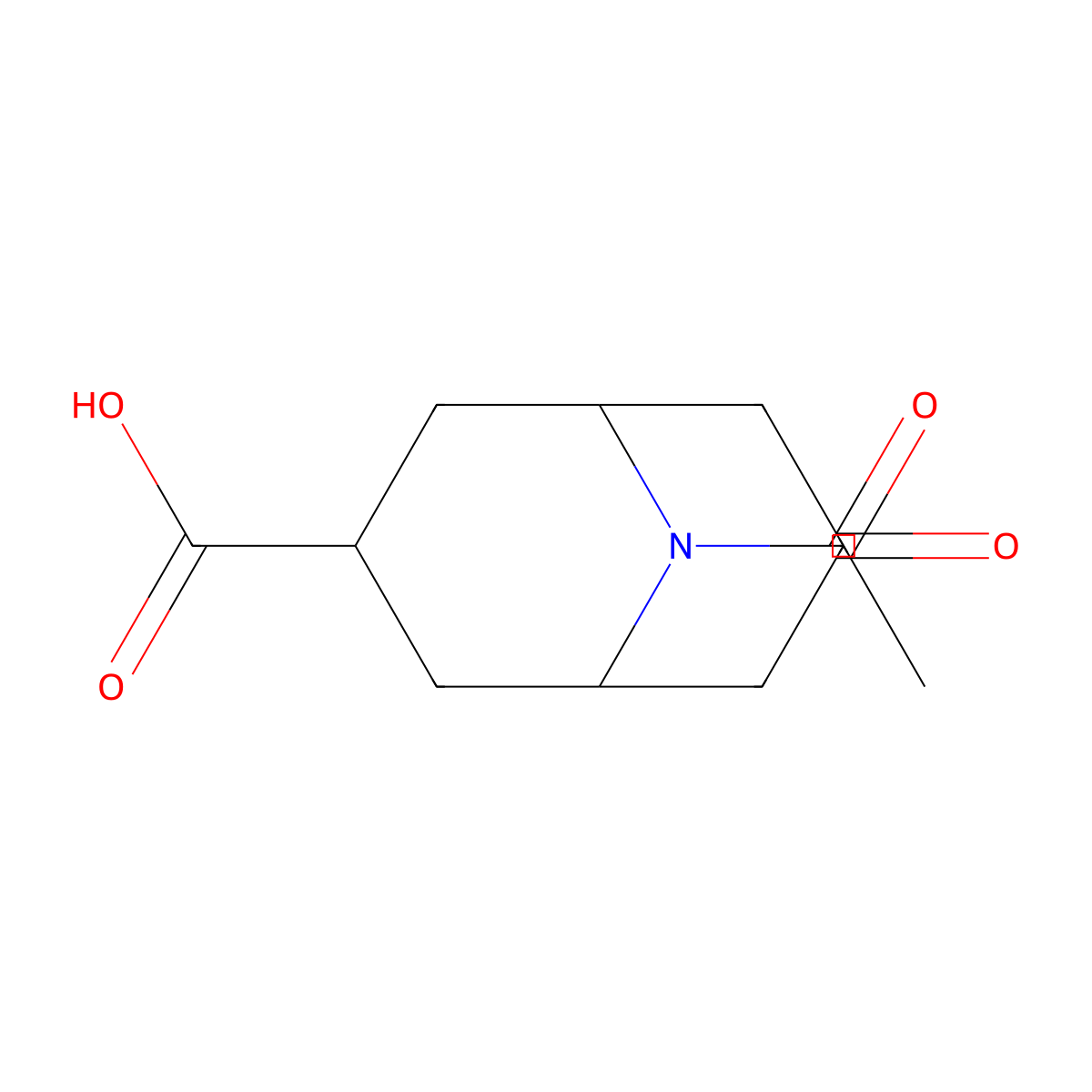 9-Acetyl-7-oxo-9-azabicyclo[3.3.1]nonane-3-carboxylic acid molecular structure, CAS 2763955-78-6
