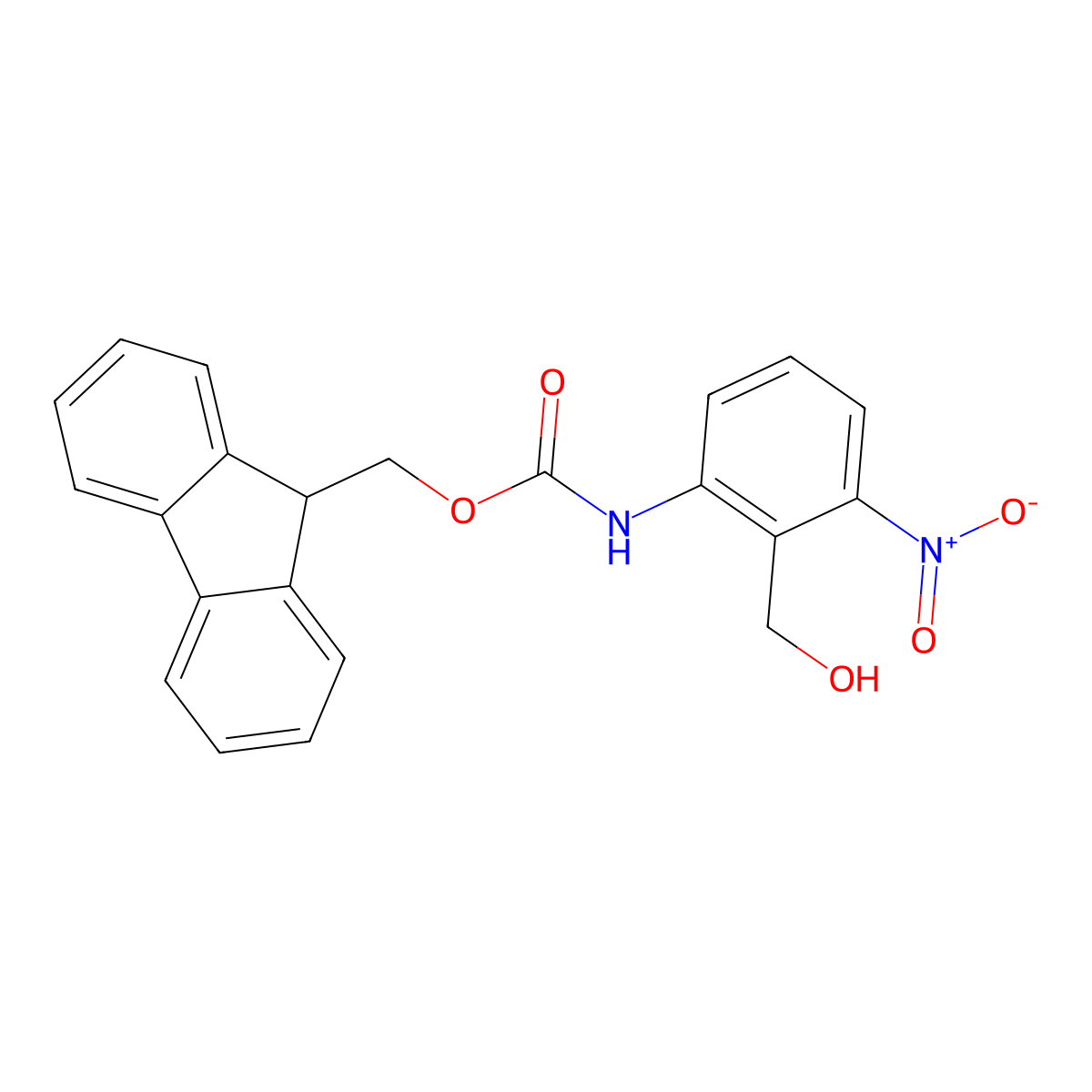 (9H-fluoren-9-yl)methyl N-[2-(hydroxymethyl)-3-nitrophenyl]carbamate molecular structure, CAS 2763955-82-2