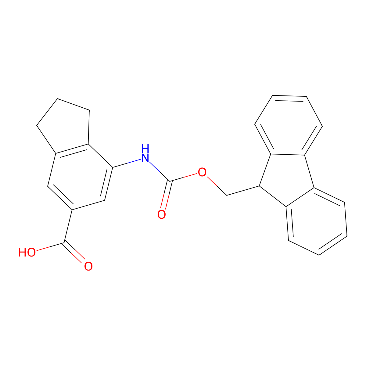7-({[(9H-fluoren-9-yl)methoxy]carbonyl}amino)-2,3-dihydro-1H-indene-5-carboxylic acid molecular structure, CAS 2763955-85-5