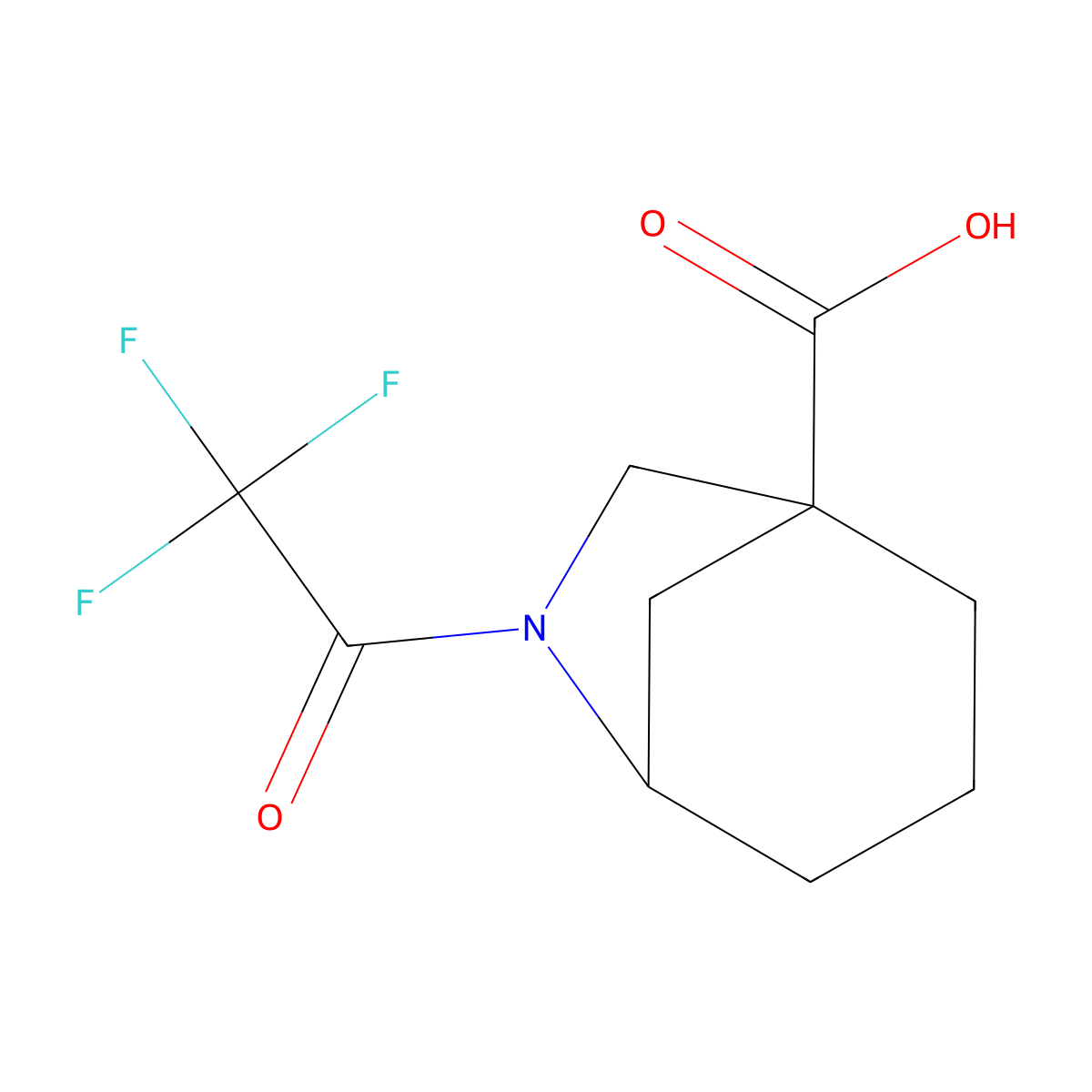 6-(2,2,2-Trifluoroacetyl)-6-azabicyclo[3.2.1]octane-1-carboxylic acid molecular structure, CAS 2763955-90-2