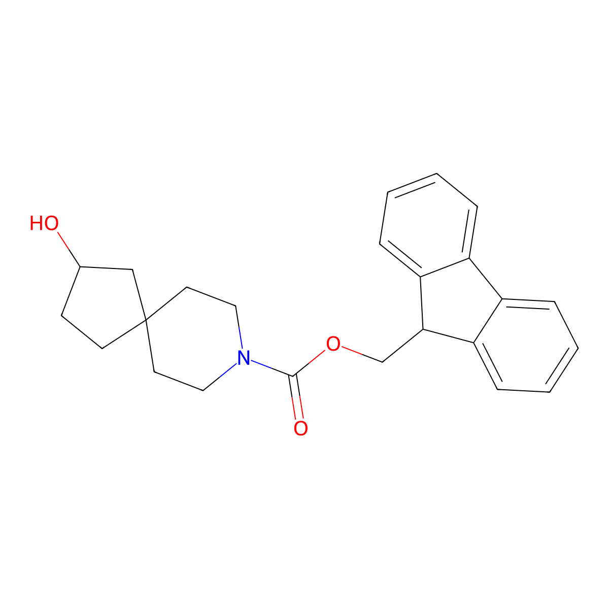 (9H-fluoren-9-yl)methyl 2-hydroxy-8-azaspiro[4.5]decane-8-carboxylate molecular structure, CAS 2763955-91-3