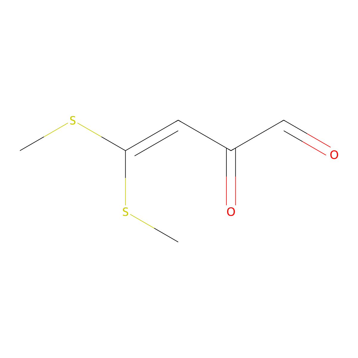 4,4-Bis(methylsulfanyl)-2-oxobut-3-enal molecular structure, CAS 2763955-92-4