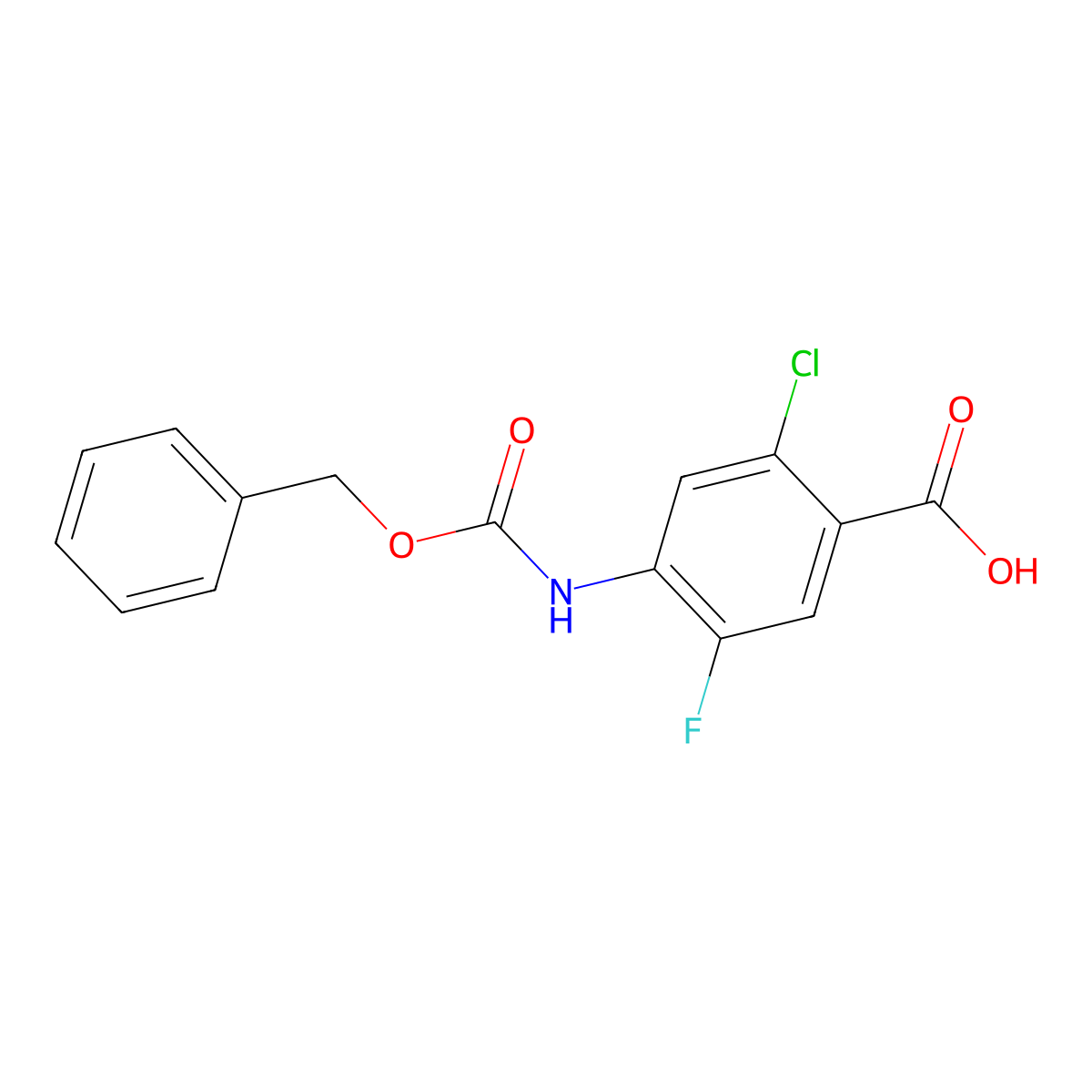 4-{[(Benzyloxy)carbonyl]amino}-2-chloro-5-fluorobenzoic acid molecular structure, CAS 2763955-96-8