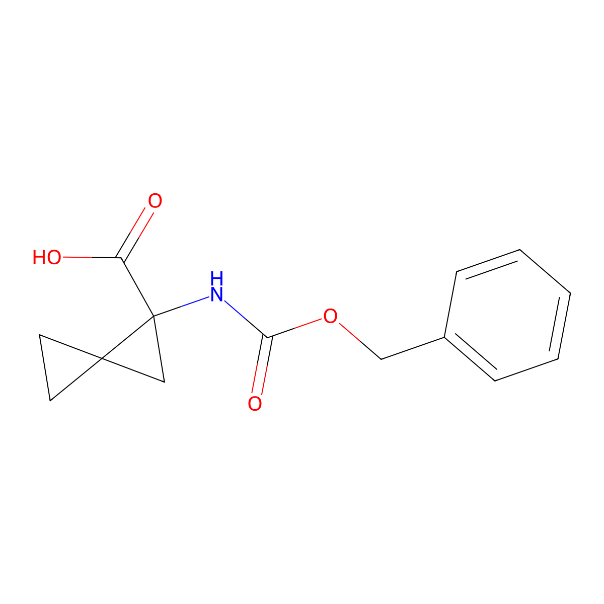 1-{[(Benzyloxy)carbonyl]amino}spiro[2.2]pentane-1-carboxylic acid molecular structure, CAS 2763956-12-1
