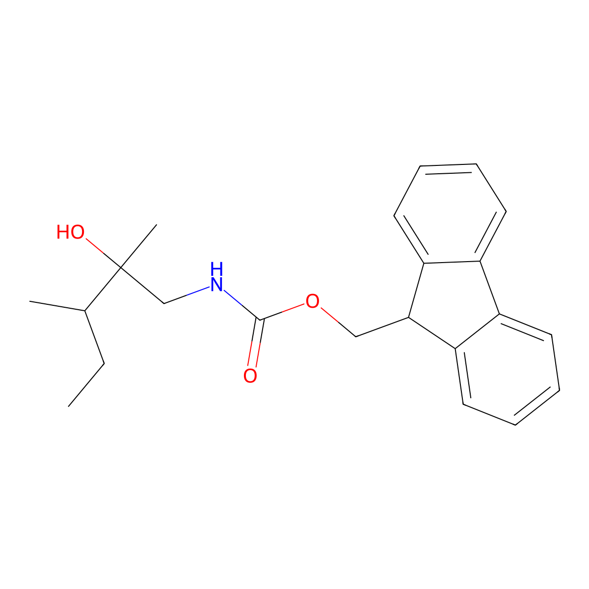 (9H-fluoren-9-yl)methyl N-(2-hydroxy-2,3-dimethylpentyl)carbamate molecular structure, CAS 2763956-25-6