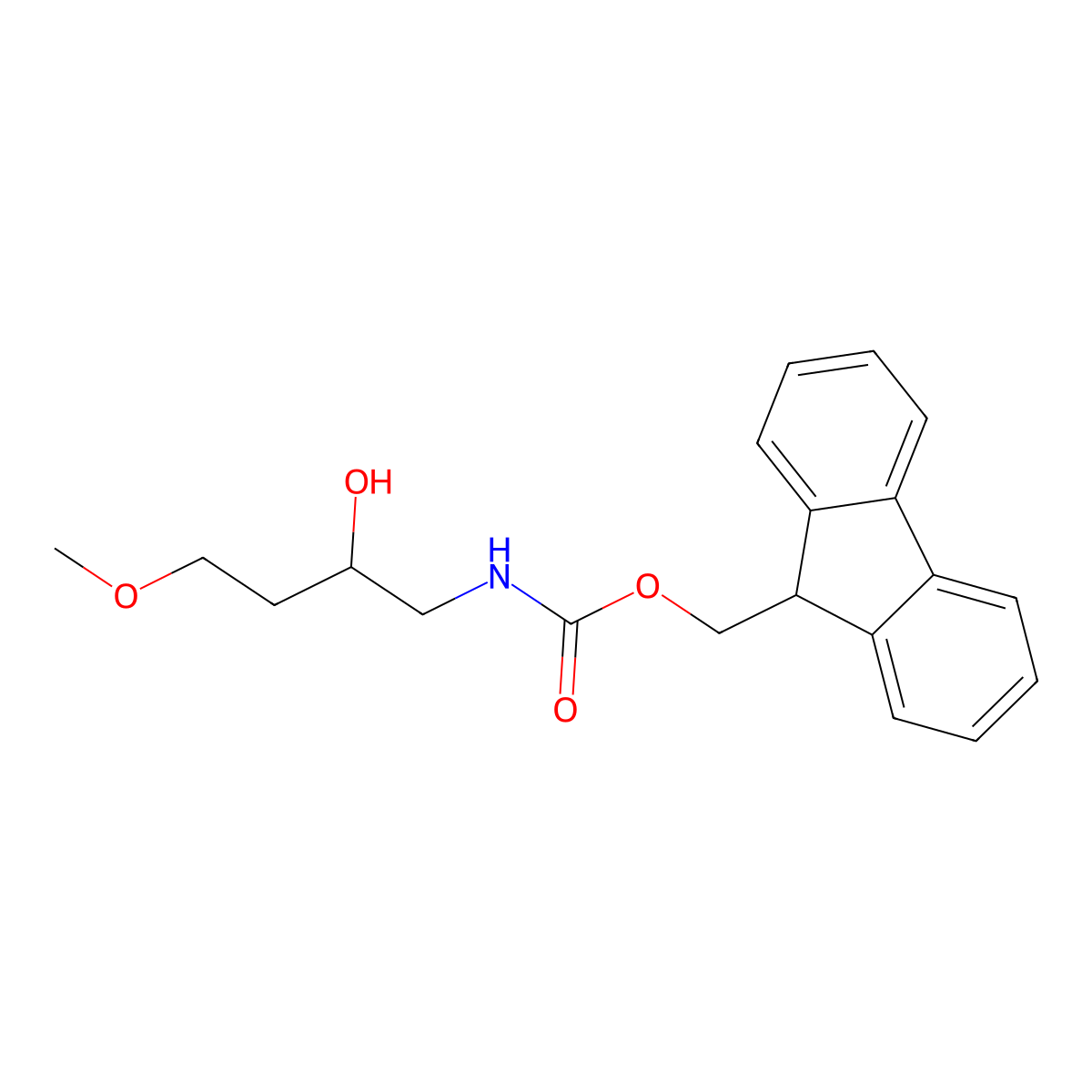 (9H-fluoren-9-yl)methyl N-(2-hydroxy-4-methoxybutyl)carbamate molecular structure, CAS 2763956-29-0