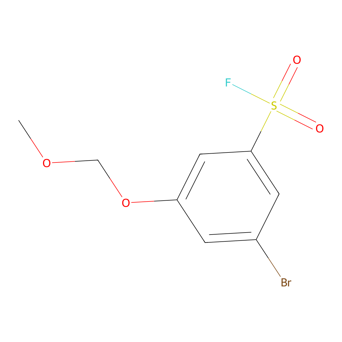3-Bromo-5-(methoxymethoxy)benzene-1-sulfonyl fluoride molecular structure, CAS 2763956-30-3