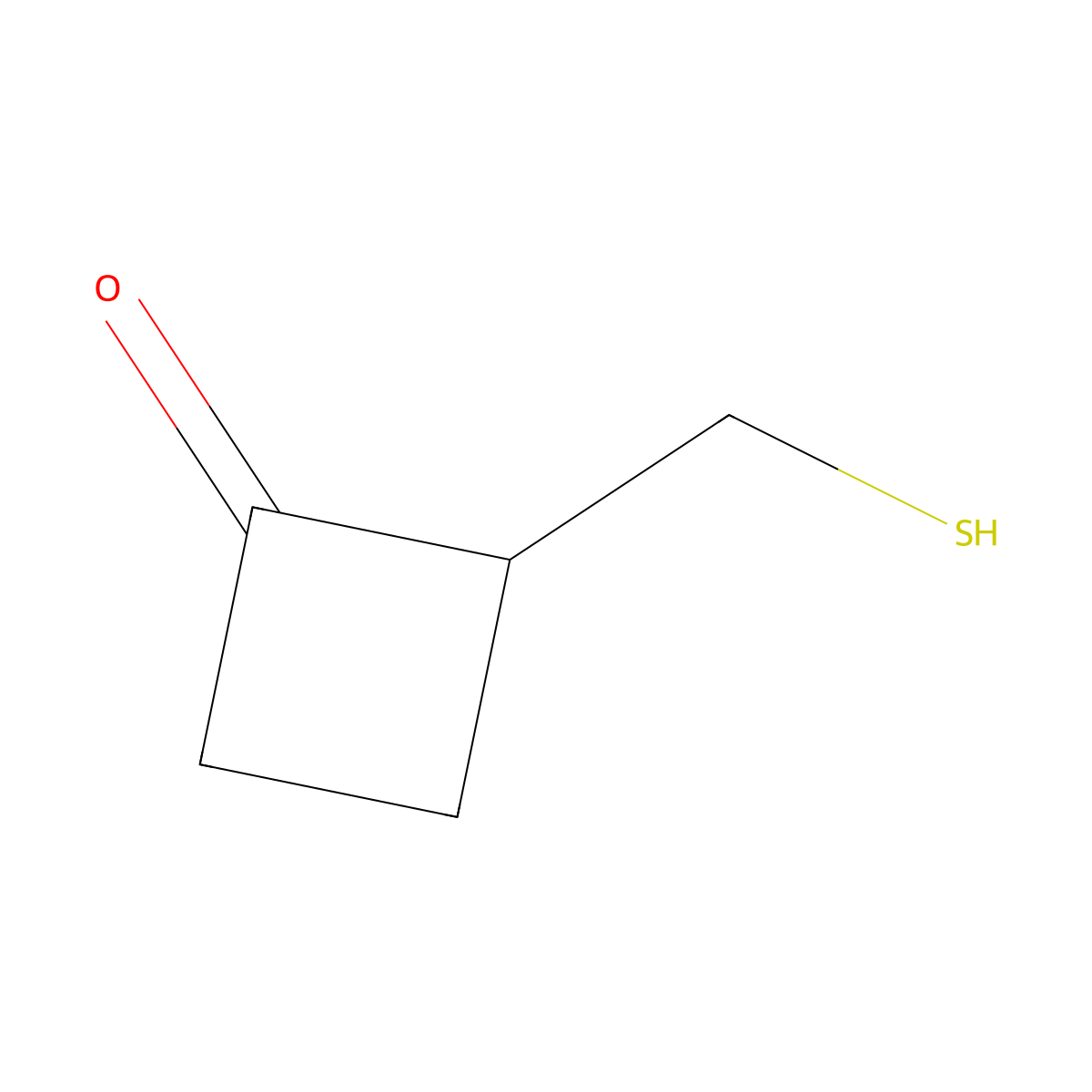 2-(Sulfanylmethyl)cyclobutan-1-one molecular structure, CAS 2763956-38-1