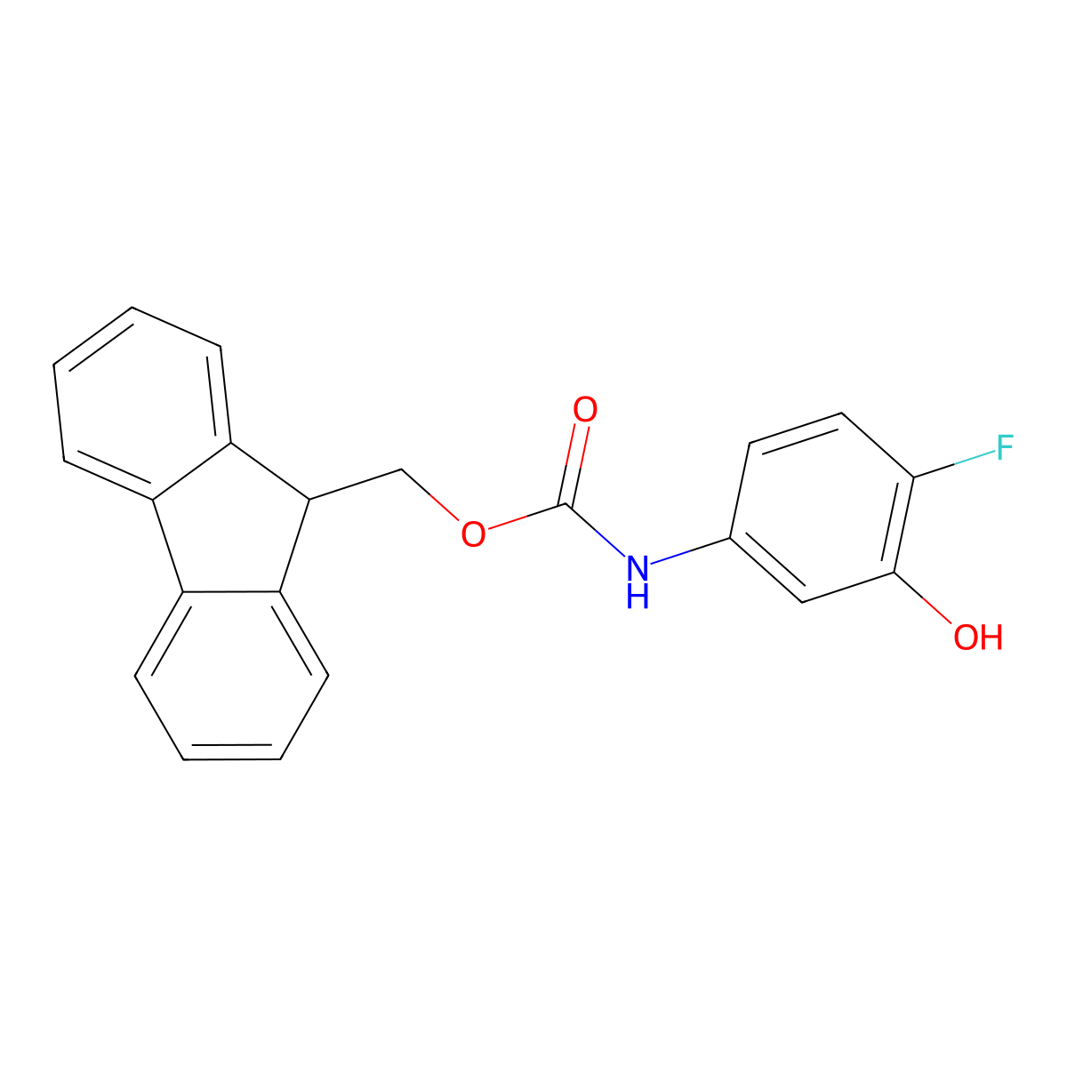 (9H-fluoren-9-yl)methyl N-(4-fluoro-3-hydroxyphenyl)carbamate molecular structure, CAS 2763964-64-1