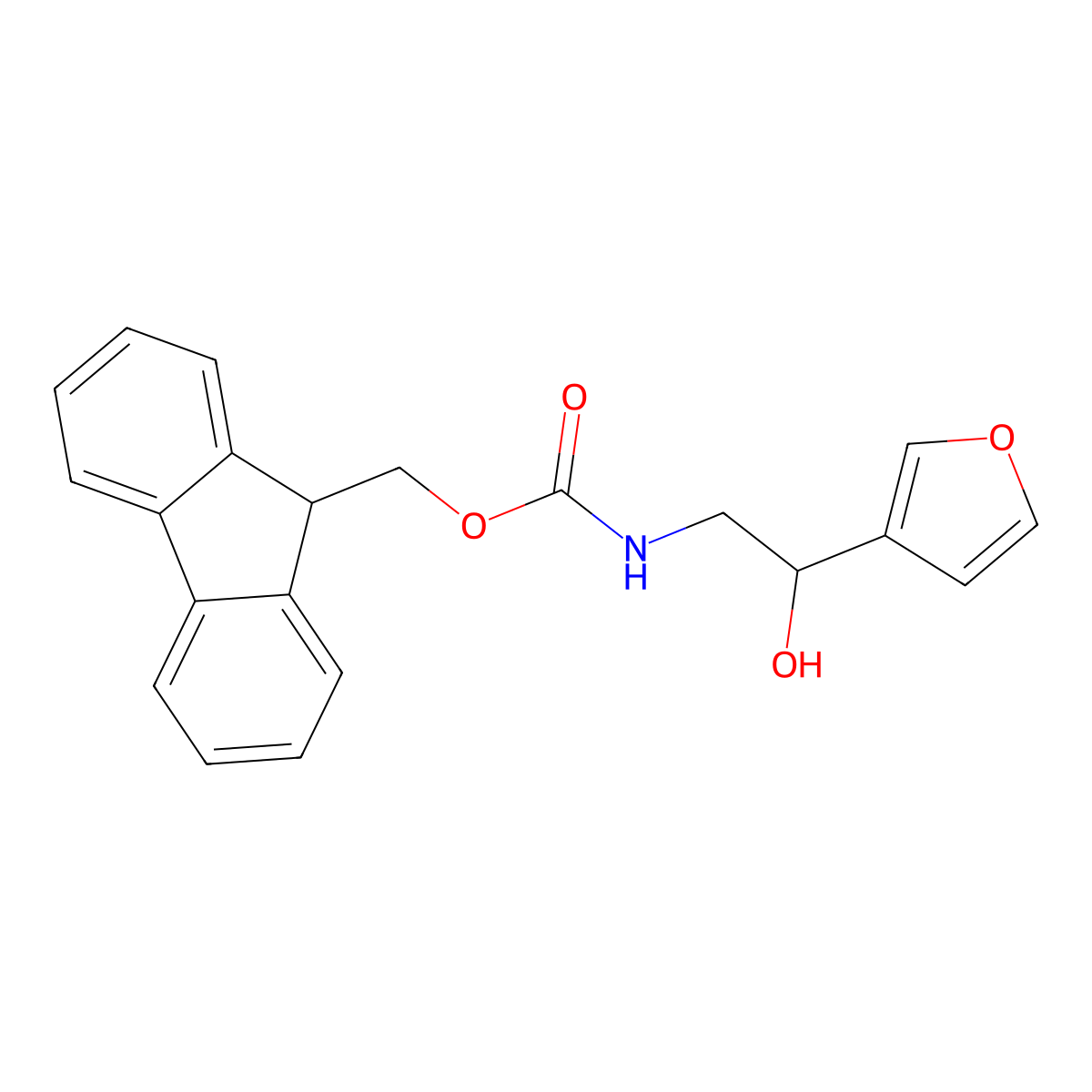 (9H-fluoren-9-yl)methyl N-[2-(furan-3-yl)-2-hydroxyethyl]carbamate molecular structure, CAS 2763964-75-4