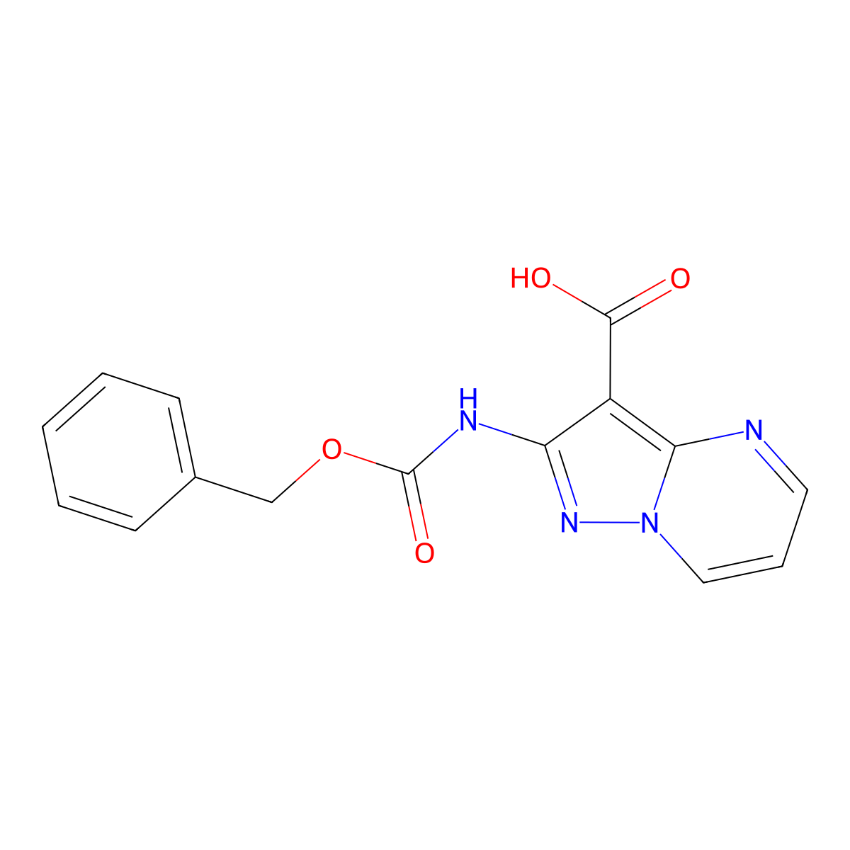 2-{[(Benzyloxy)carbonyl]amino}pyrazolo[1,5-a]pyrimidine-3-carboxylic acid molecular structure, CAS 2763964-81-2