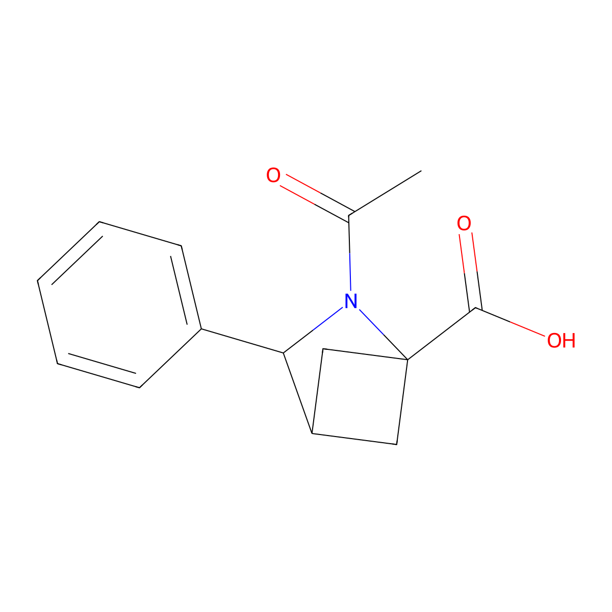 2-Acetyl-3-phenyl-2-azabicyclo[2.1.1]hexane-1-carboxylic acid molecular structure, CAS 2763964-89-0