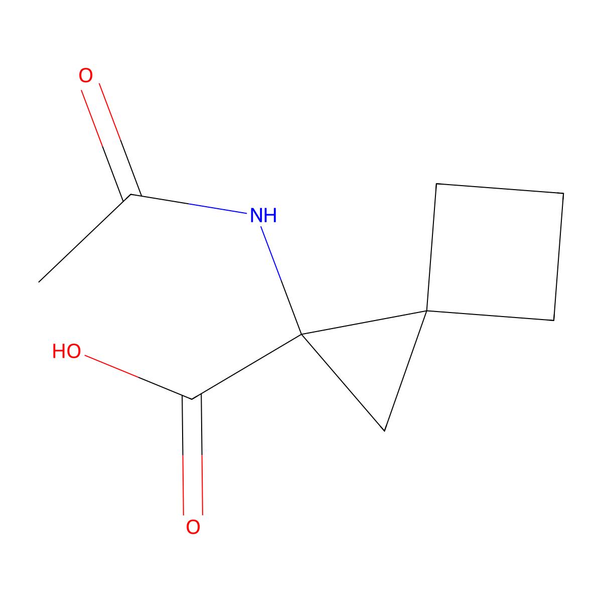1-Acetamidospiro[2.3]hexane-1-carboxylic acid molecular structure, CAS 2763964-96-9