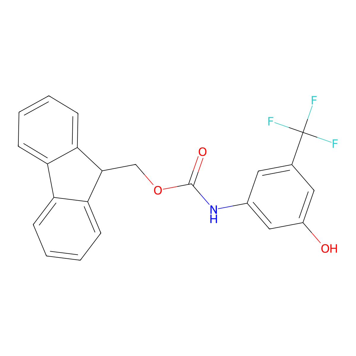 (9H-fluoren-9-yl)methyl N-[3-hydroxy-5-(trifluoromethyl)phenyl]carbamate molecular structure, CAS 2763964-98-1