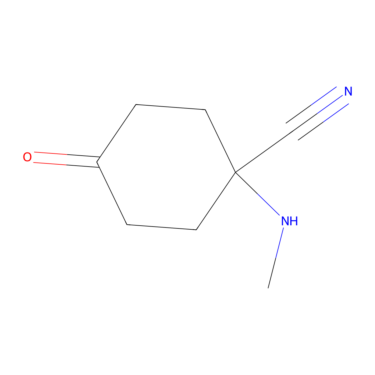 1-(Methylamino)-4-oxocyclohexane-1-carbonitrile molecular structure, CAS 2763965-06-4