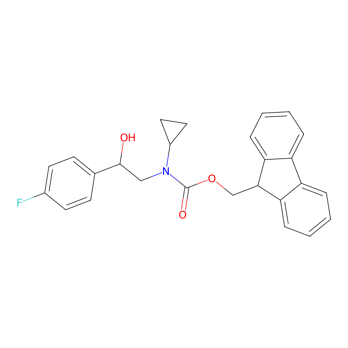 (9H-fluoren-9-yl)methyl N-cyclopropyl-N-[2-(4-fluorophenyl)-2-hydroxyethyl]carbamate molecular structure, CAS 2763965-12-2