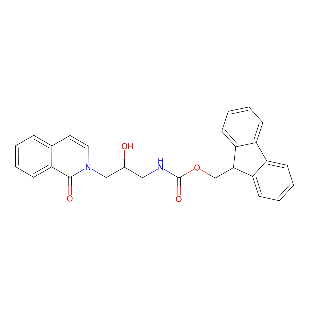 (9H-fluoren-9-yl)methyl N-[2-hydroxy-3-(1-oxo-1,2-dihydroisoquinolin-2-yl)propyl]carbamate molecular structure, CAS 2763965-16-6