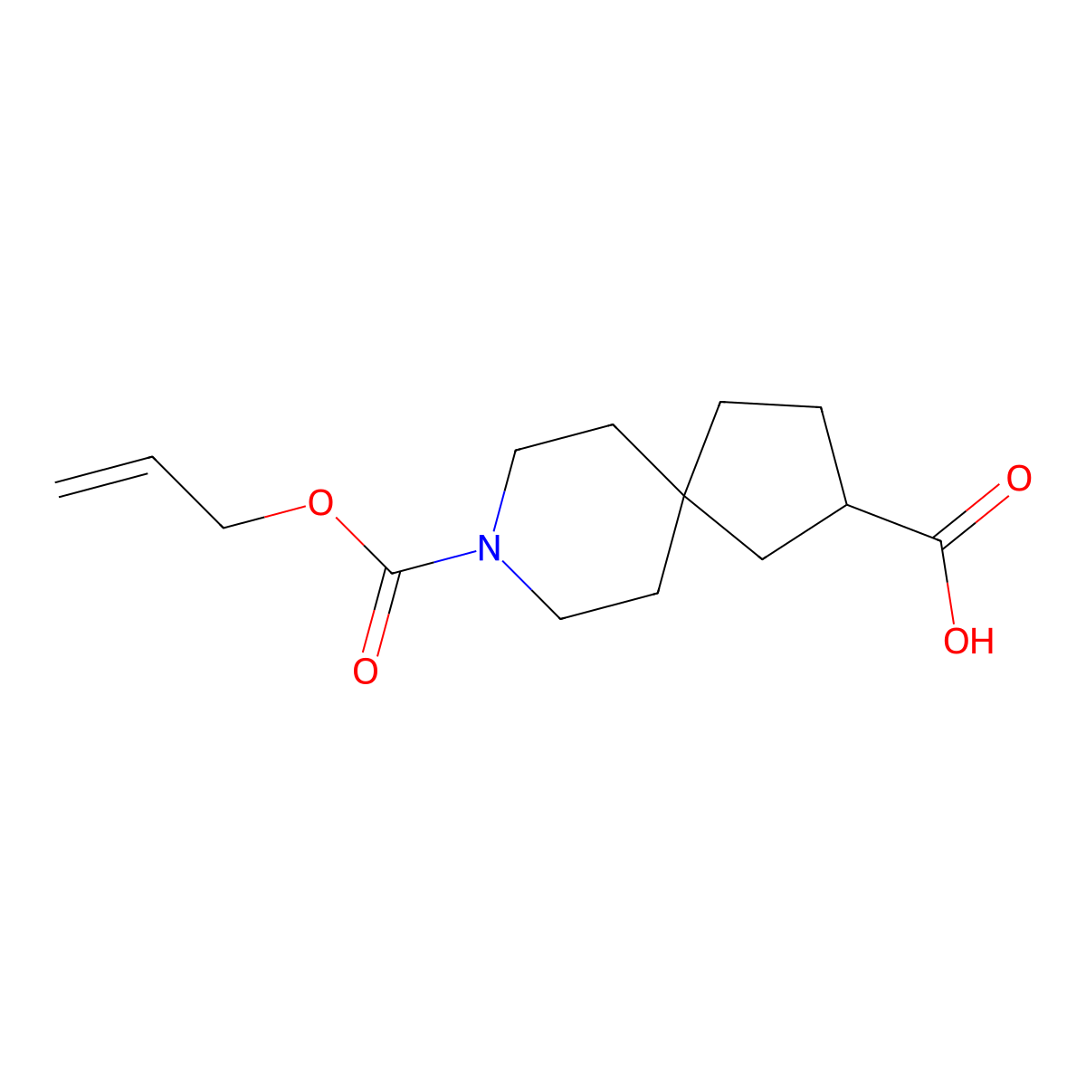 8-[(Prop-2-en-1-yloxy)carbonyl]-8-azaspiro[4.5]decane-2-carboxylic acid molecular structure, CAS 2763965-25-7