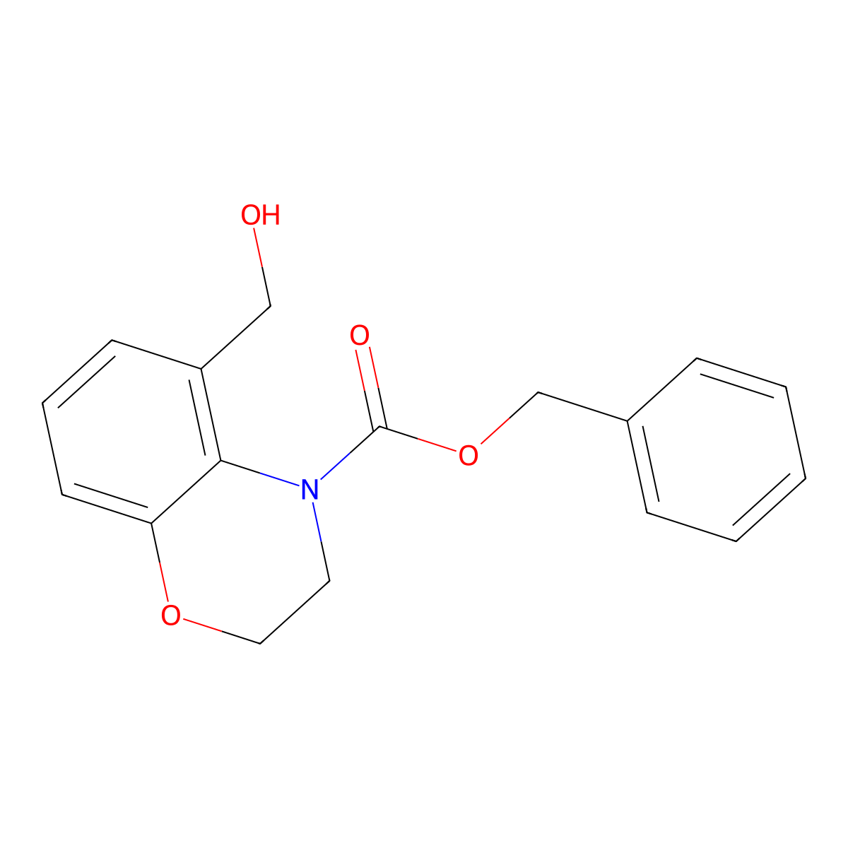 benzyl 5-(hydroxymethyl)-3,4-dihydro-2H-1,4-benzoxazine-4-carboxylate molecular structure, CAS 2763965-48-4