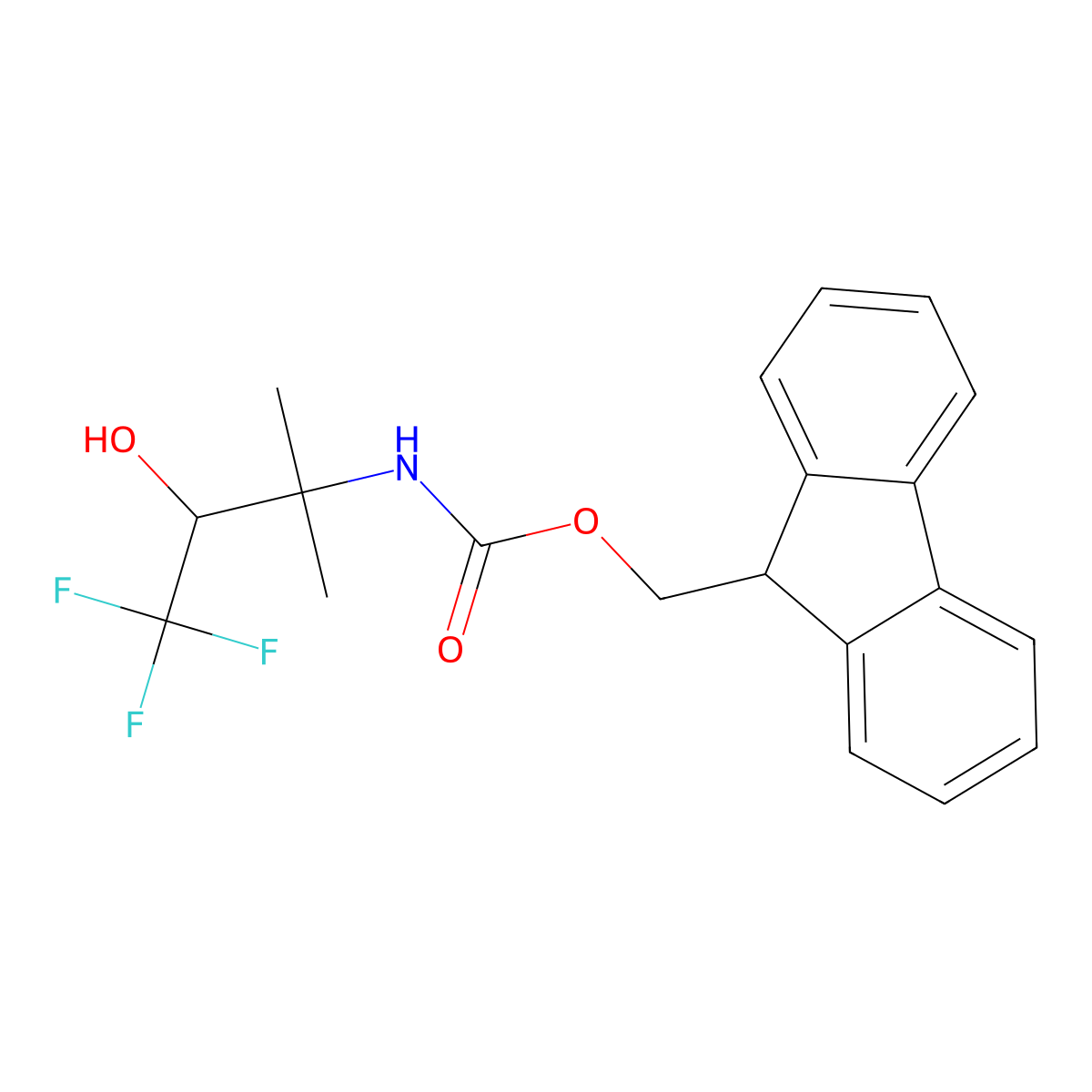 (9H-fluoren-9-yl)methyl N-(4,4,4-trifluoro-3-hydroxy-2-methylbutan-2-yl)carbamate molecular structure, CAS 2763965-51-9