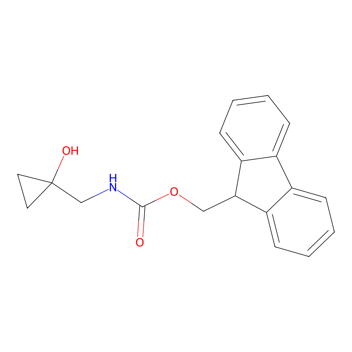 (9H-fluoren-9-yl)methyl N-[(1-hydroxycyclopropyl)methyl]carbamate molecular structure, CAS 2763965-84-8