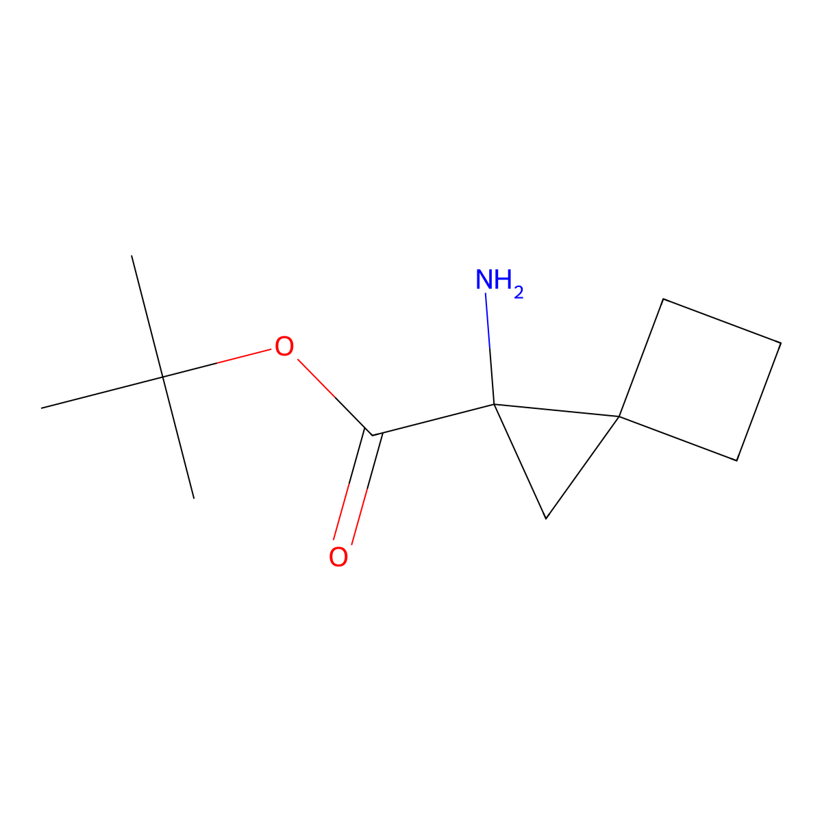 Tert-butyl 1-aminospiro[2.3]hexane-1-carboxylate molecular structure, CAS 2763965-96-2