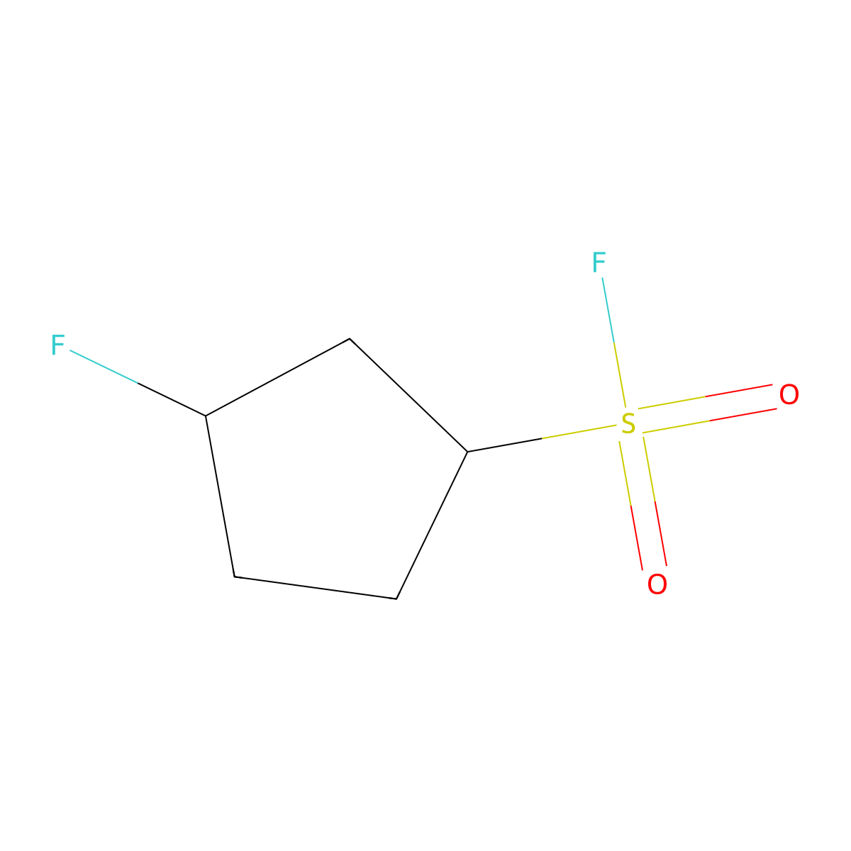 rac-(1R,3R)-3-fluorocyclopentane-1-sulfonyl fluoride molecular structure, CAS 2763966-23-8