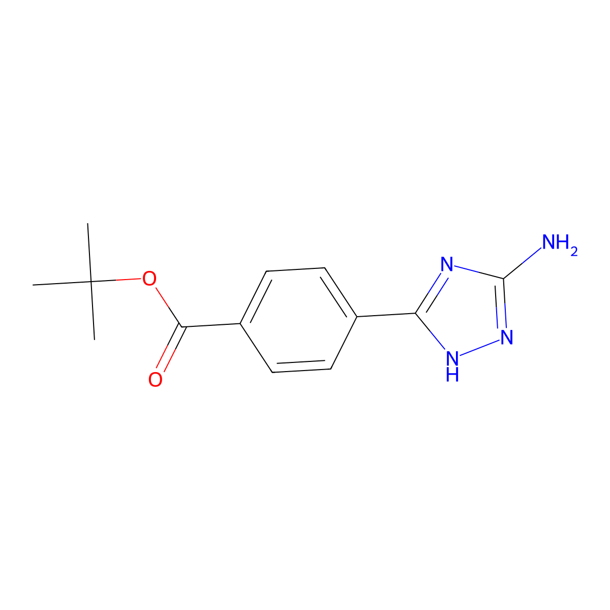 tert-butyl 4-(5-amino-4H-1,2,4-triazol-3-yl)benzoate molecular structure, CAS 2763966-25-0