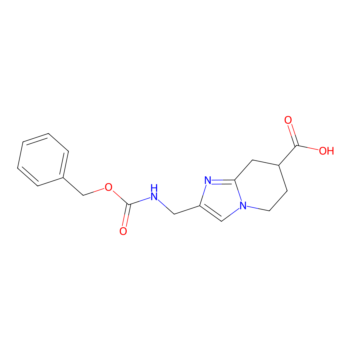 2-({[(benzyloxy)carbonyl]amino}methyl)-5H,6H,7H,8H-imidazo[1,2-a]pyridine-7-carboxylic acid molecular structure, CAS 2763966-30-7