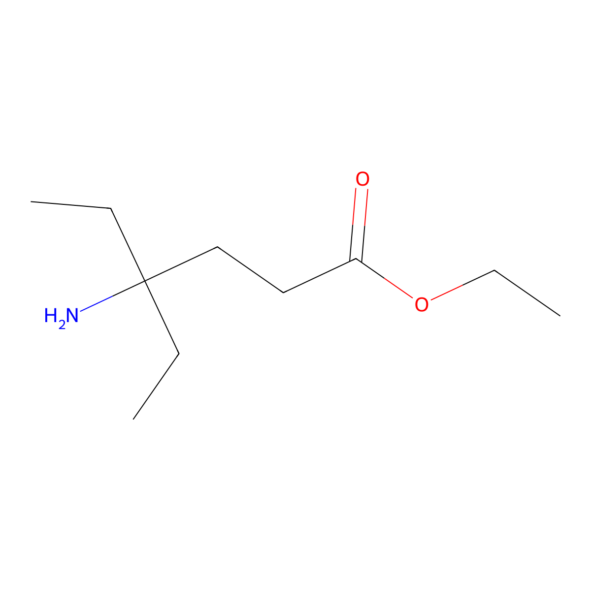 Ethyl 4-amino-4-ethylhexanoate molecular structure, CAS 2763966-37-4