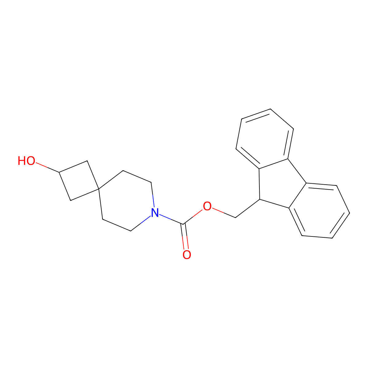 (9H-fluoren-9-yl)methyl 2-hydroxy-7-azaspiro[3.5]nonane-7-carboxylate molecular structure, CAS 2763966-39-6