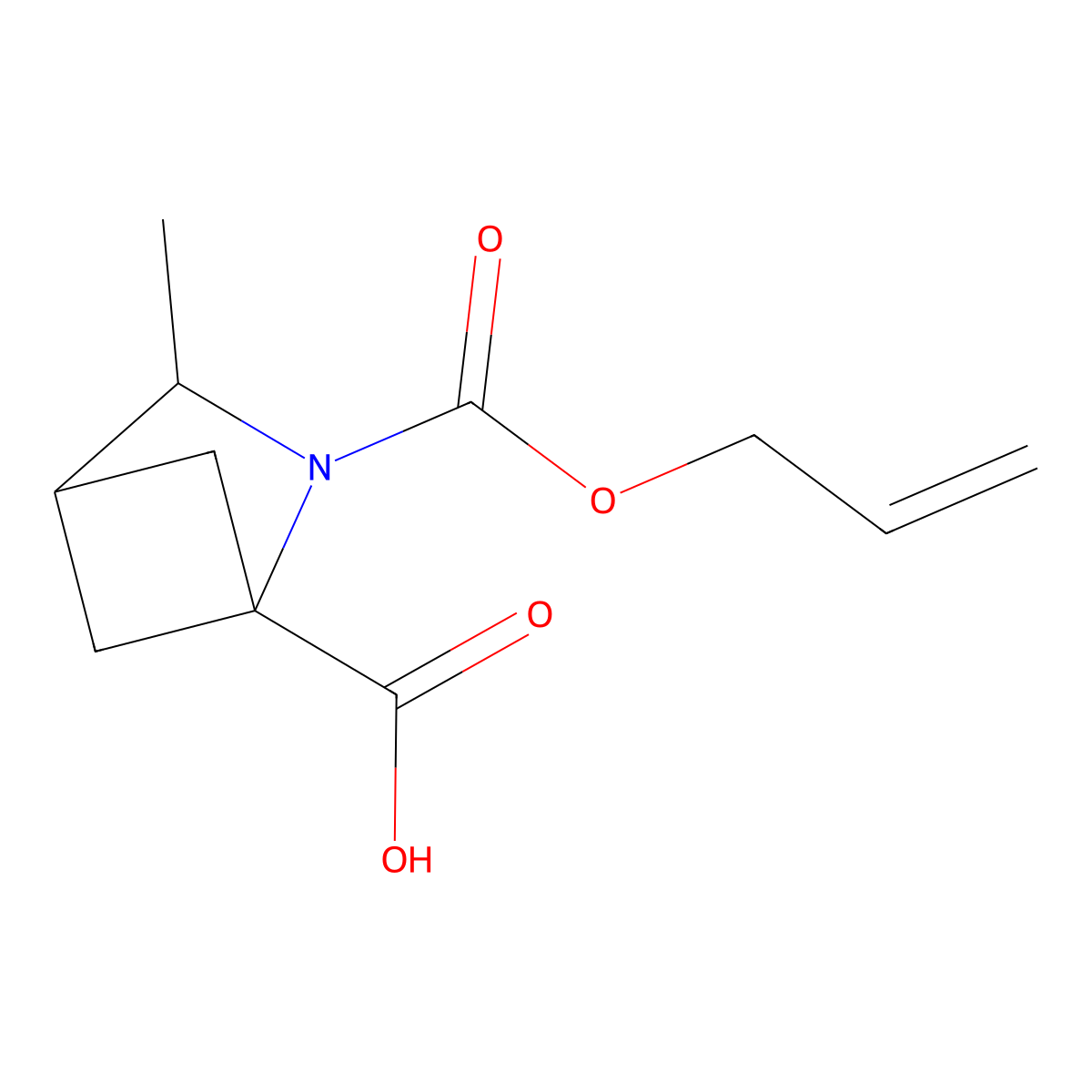 3-Methyl-2-[(prop-2-en-1-yloxy)carbonyl]-2-azabicyclo[2.1.1]hexane-1-carboxylic acid molecular structure, CAS 2763966-56-7