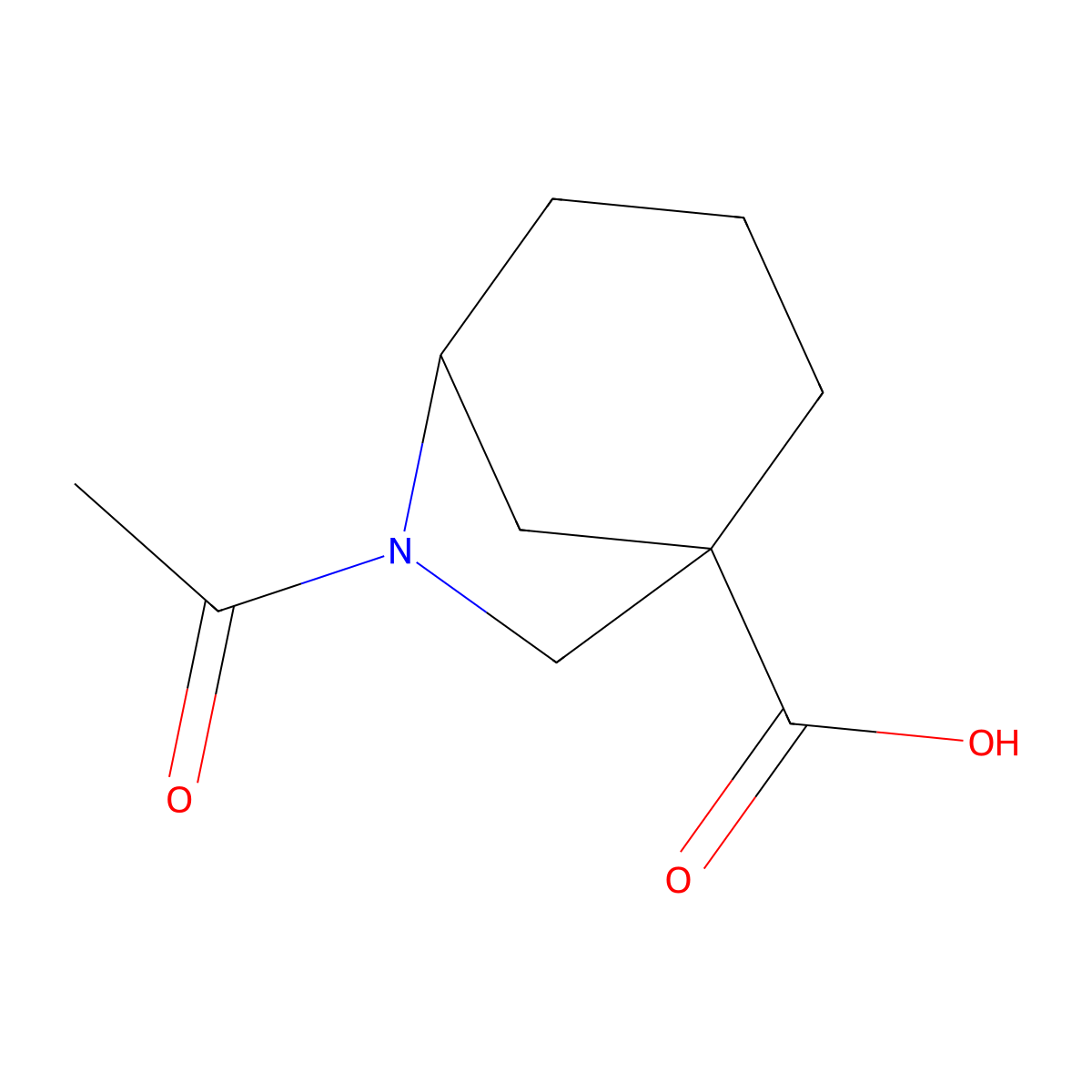 6-Acetyl-6-azabicyclo[3.2.1]octane-1-carboxylic acid molecular structure, CAS 2763966-63-6