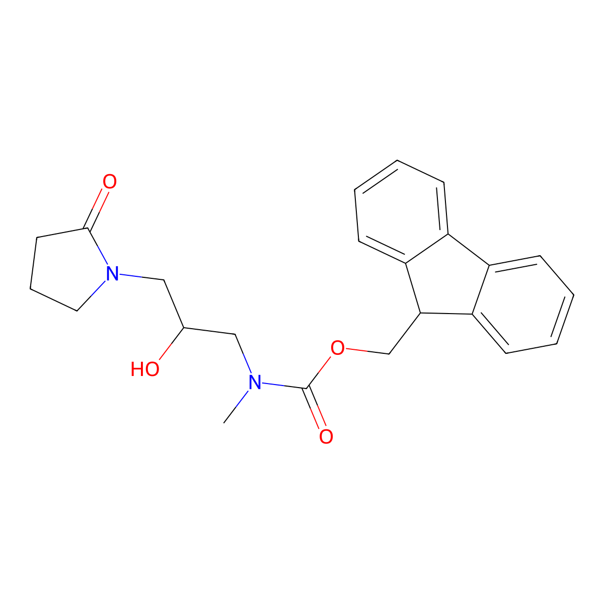 (9H-fluoren-9-yl)methyl N-[2-hydroxy-3-(2-oxopyrrolidin-1-yl)propyl]-N-methylcarbamate molecular structure, CAS 2763966-66-9