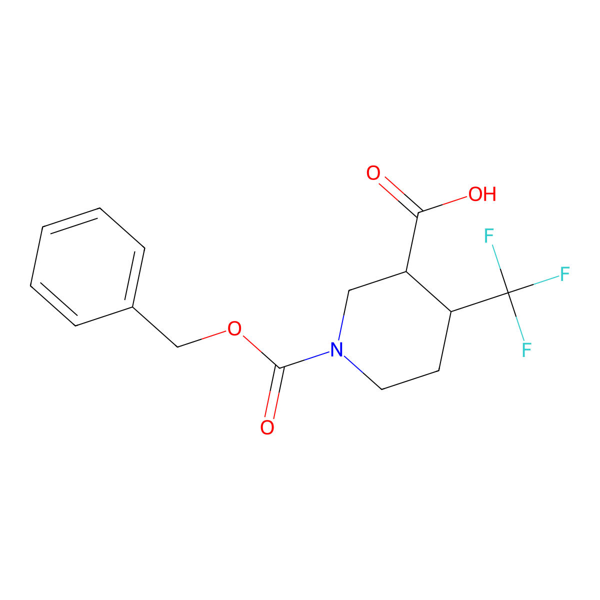 rac-(3R,4S)-1-[(benzyloxy)carbonyl]-4-(trifluoromethyl)piperidine-3-carboxylic acid molecular structure, CAS 2763966-68-1