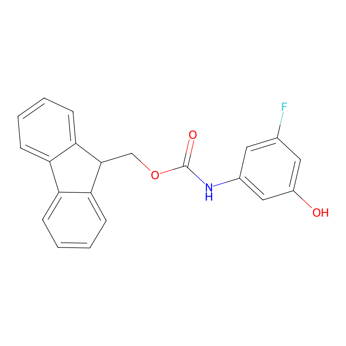 (9H-fluoren-9-yl)methyl N-(3-fluoro-5-hydroxyphenyl)carbamate molecular structure, CAS 2763966-70-5
