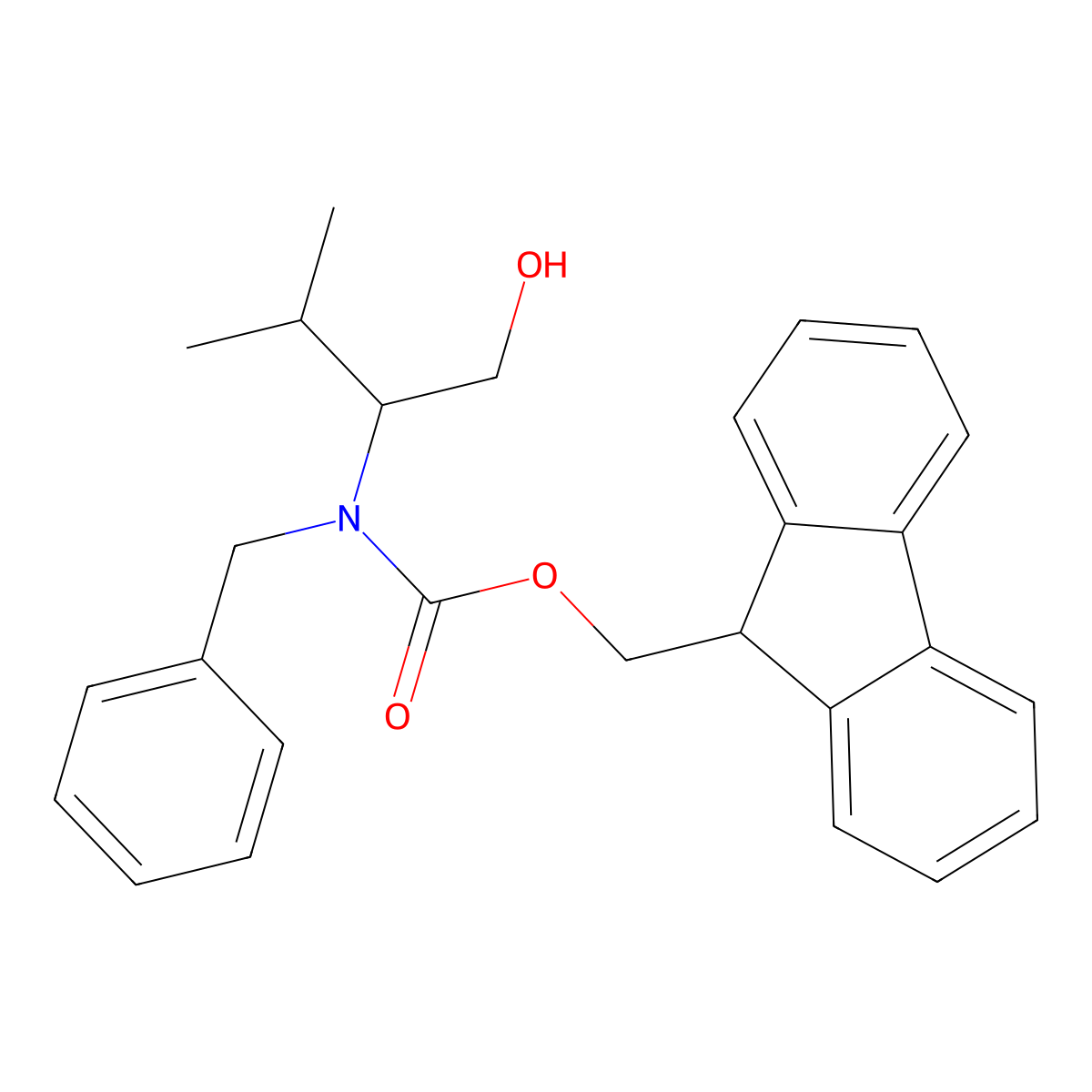(9H-fluoren-9-yl)methyl N-benzyl-N-(1-hydroxy-3-methylbutan-2-yl)carbamate molecular structure, CAS 2763966-74-9