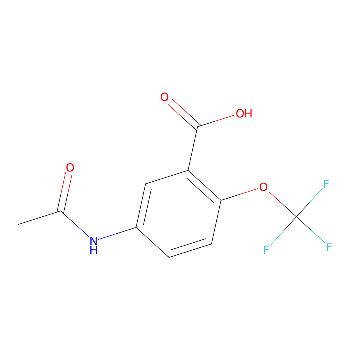 5-Acetamido-2-(trifluoromethoxy)benzoic acid molecular structure, CAS 2763966-80-7
