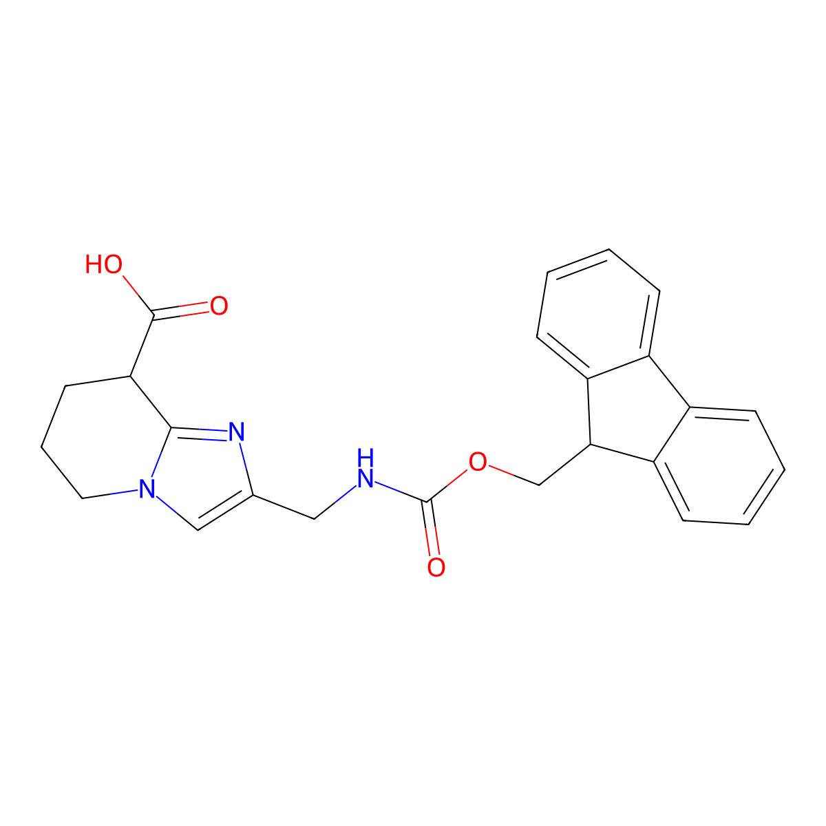 2-[({[(9H-fluoren-9-yl)methoxy]carbonyl}amino)methyl]-5H,6H,7H,8H-imidazo[1,2-a]pyridine-8-carboxylic acid molecular structure, CAS 2763966-88-5