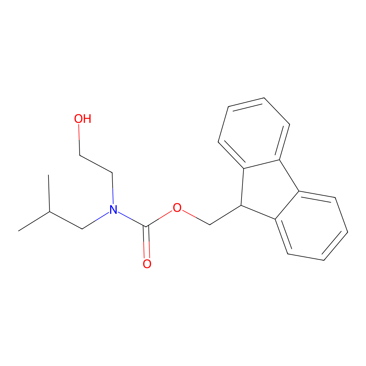 (9H-fluoren-9-yl)methyl N-(2-hydroxyethyl)-N-(2-methylpropyl)carbamate molecular structure, CAS 2763966-89-6