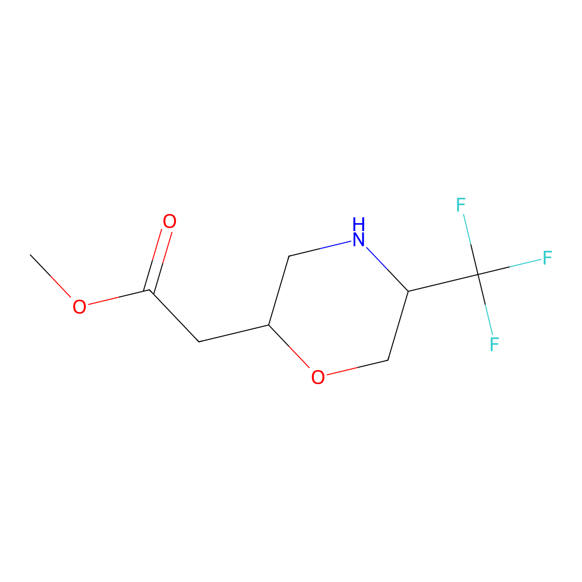 Methyl 2-[5-(trifluoromethyl)morpholin-2-yl]acetate molecular structure, CAS 2763966-92-1