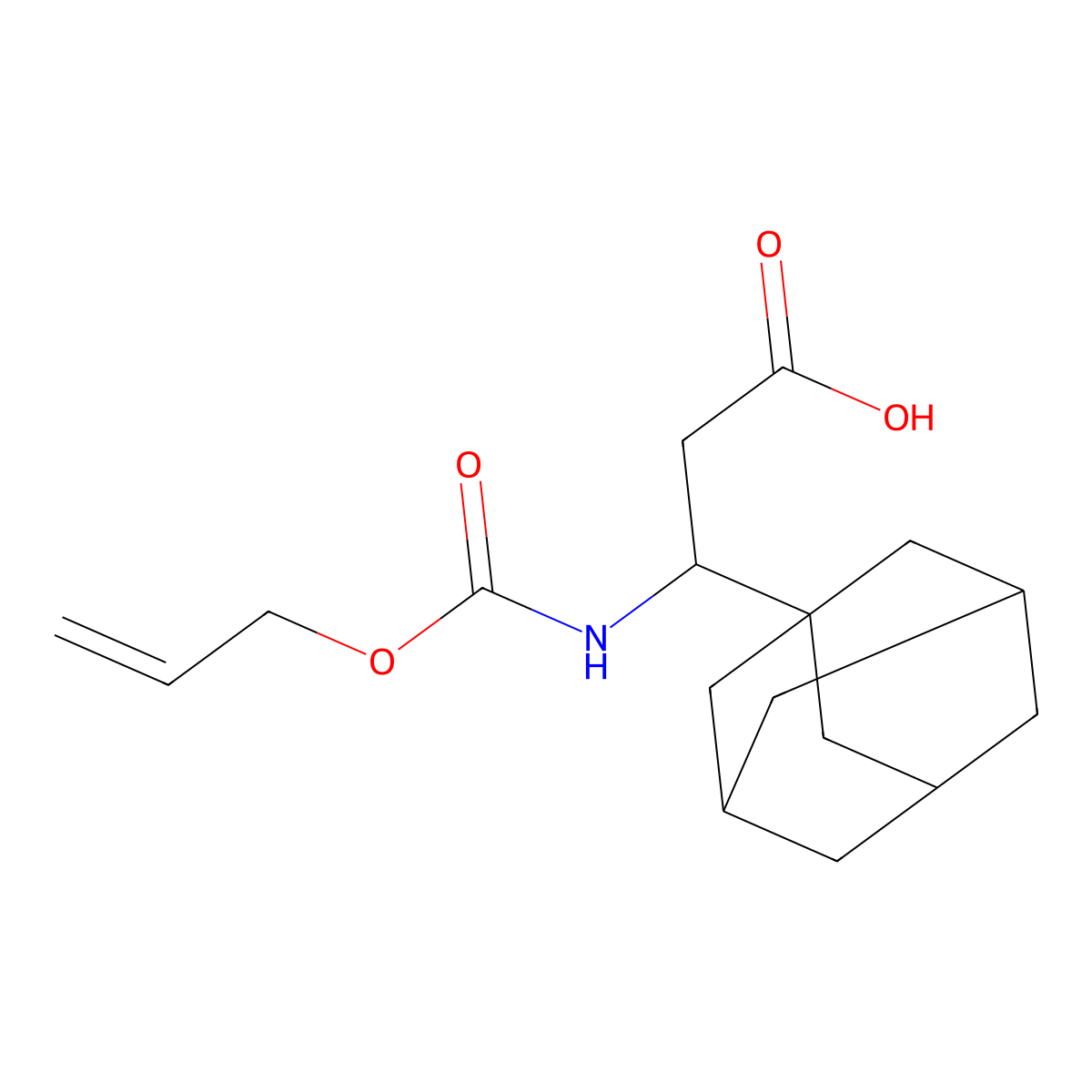 3-(Adamantan-1-yl)-3-{[(prop-2-en-1-yloxy)carbonyl]amino}propanoic acid molecular structure, CAS 2763975-46-6