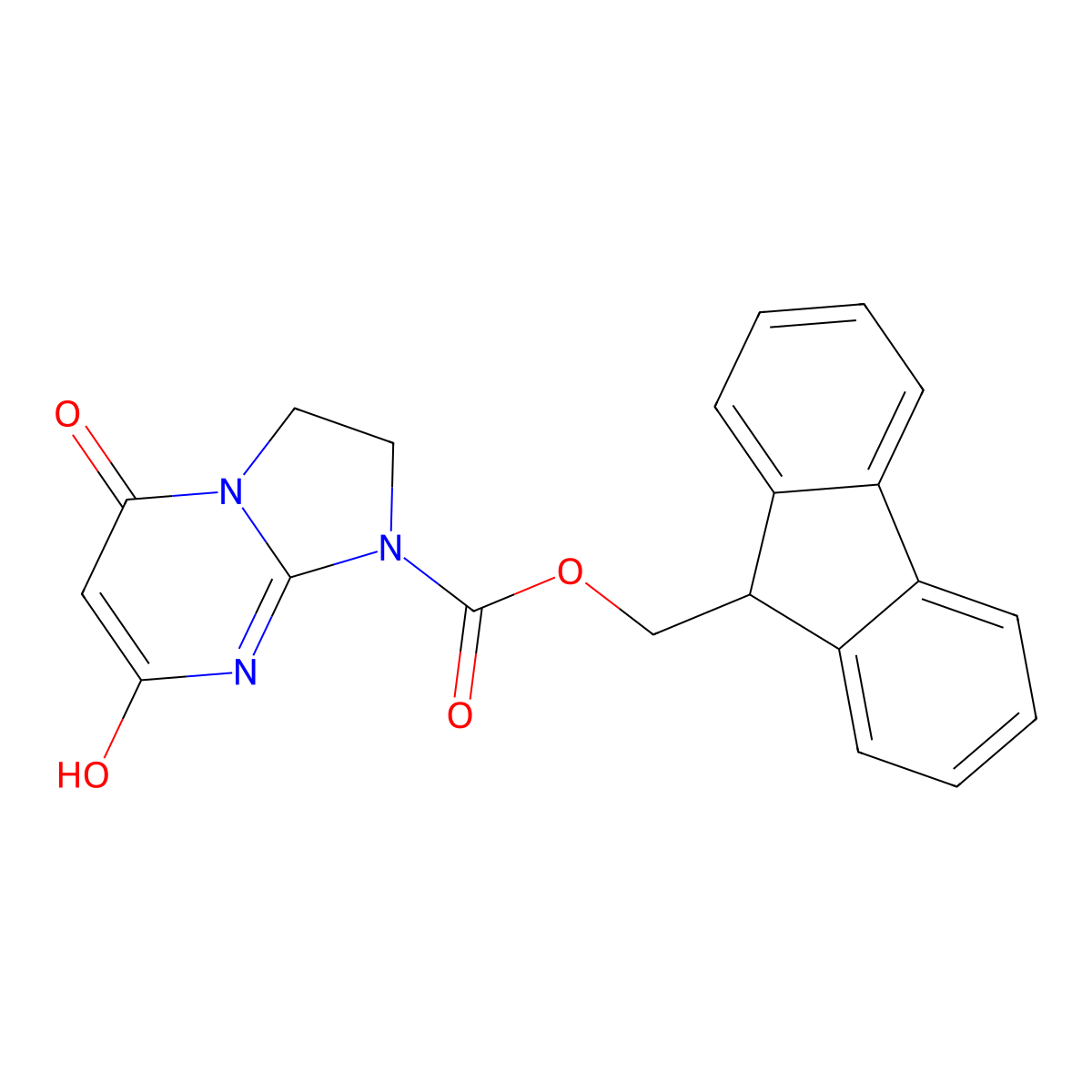 (9H-fluoren-9-yl)methyl 7-hydroxy-5-oxo-1H,2H,3H,5H-imidazo[1,2-a]pyrimidine-1-carboxylate molecular structure, CAS 2763975-48-8